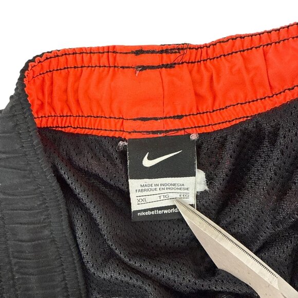 Nike Men's Black Orange Swim Trunks Size XXL Drawstring Board Shorts Pockets - Picture 6 of 9